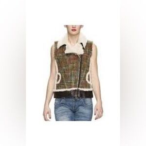 Desigual Colorful Tweed Vest with Cream Trim❤️